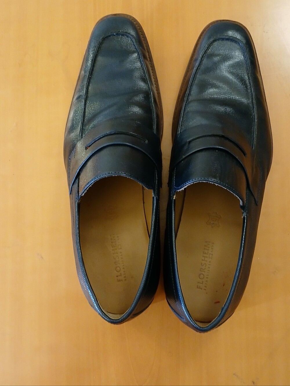 Florsheim Men's Blue Leather Penny Loafers Sz 12
